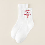 Sorority Embroidered Crew Socks