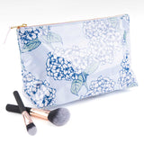 Hydrangea Stem Clear Coated Travel Cosmetic Case