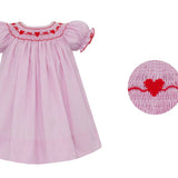 Valentine's Day Pink Gingham Bishop Dress