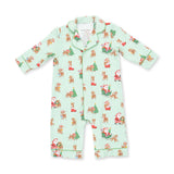 Vintage Reindeer & Santa Uni - Long Sleeve Coat Style Romper