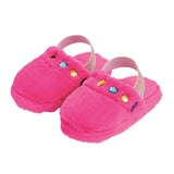 Hot Pink Jeweled Fur Slippers