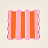 Sicily Stripes Pink Table Talk Acrylic Coaster Set