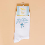 Sorority Embroidered Crew Socks