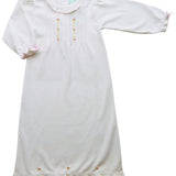 Feathers and Rose Buds White Daygown