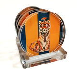 TIGER IN NAVY GAME DAY COASTER