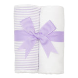 Lilac Seersucker Stripe Burp Pads Set of 2