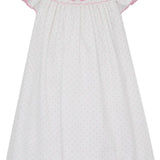 Cherry Pink & White Knit Sleeveless Dress