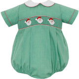 Santa Face Green Gingham Bubble
