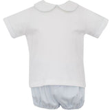 Blue Gingham Diaper Set