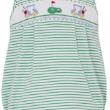Golf Boys Green Knit Stripe Bubble