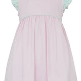 Pink w/ Aqua Floral Trim Sleeveless Dress