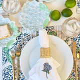 Hydrangea Stem Embroidered Dinner Napkin