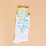 Sorority Embroidered Crew Socks