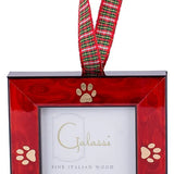 Red Burl with Gold Paw Frame Ornament