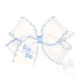 Big Sis Blue Emb Hair Bow
