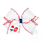 Patriotic Popsicle Emb Hair Bow