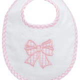 Pink Bow Applique Basic Bib