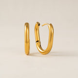 Midi Paperclip Hoop Earrings | Silver Hoops | Gold Hoops