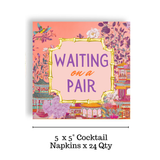 Mahjong "Waiting on a Pair" Orange Bev Napkins