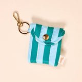 Sicily Stripes Teal Puffy Earbud Case