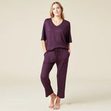 Fig Dream Relaxed V- Neck With Capri Lounge Set