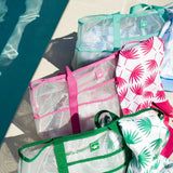 Boca Raton Beach Towel Emerald/White