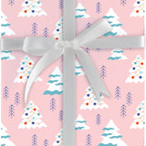 Snowy Trees on Pink Roll Wrap Jumbo 10ft
