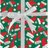 Jolly Santa Hats Roll Wrap Jumbo 10ft