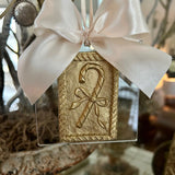 Square Intaglio Ornament Candy Cane