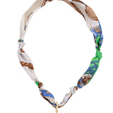 Gracie Rhinestone Clover Scarf Necklace