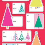 Bold Bright Painted Trees Gift Label