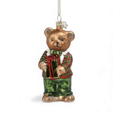 Bear Kid w/Present Ornament