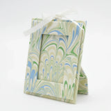 Mini Hand-Marbled Picture Frame Ornament | Seaglass Peacock