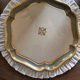 Florentino Baroque Wooden Charger/Tray, Villa Blue - NEW