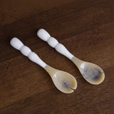 White Resin Rio Bubble Salad Servers