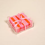 Sicily Stripes Pink Table Talk Acrylic Coaster Set