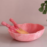 Resin Sorbet Salad Servers Raspberry