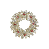 Glittered Holly Wreath Ornament 5"