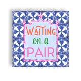 Mahjong "Waiting on a Pair" Blue Tile Bev Napkin