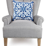 Blue Medallion Hook Pillow
