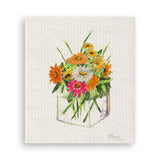 Square Vase with Flowers
