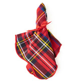 Red Plaid Scalloped Dinner Napkin