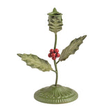 Metal Holly Candlestick