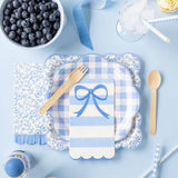 Blue Floral Paper Plate