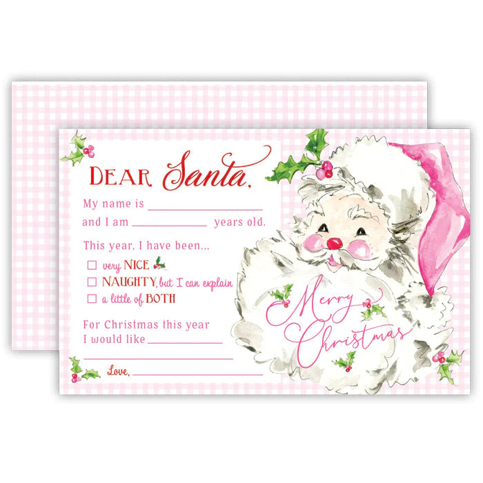 Pink Santa Letter to Santa