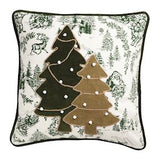 Tree Green Toile Pillow