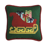 Sleigh Needlepoint Mini Pillow