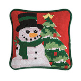 Snowman Needlepoint Mini Pillow
