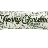 Long Green Christmas Toile Pillow