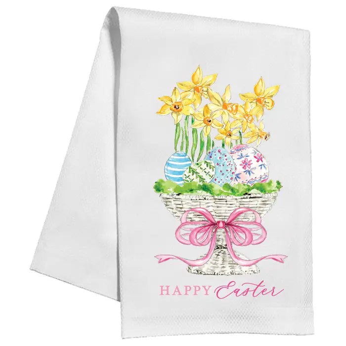 Happy Easter Eggs and Daffodils Towel